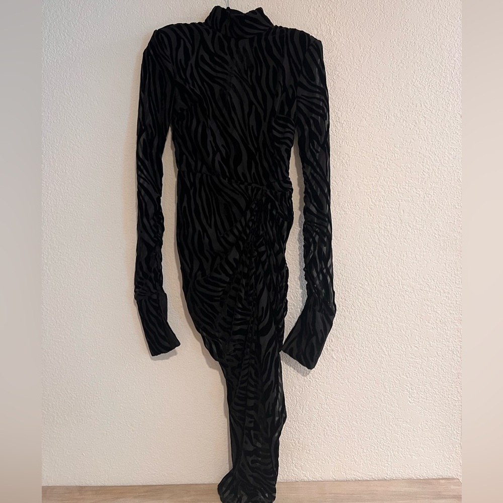 NWT High Neck Draped Midi Dress